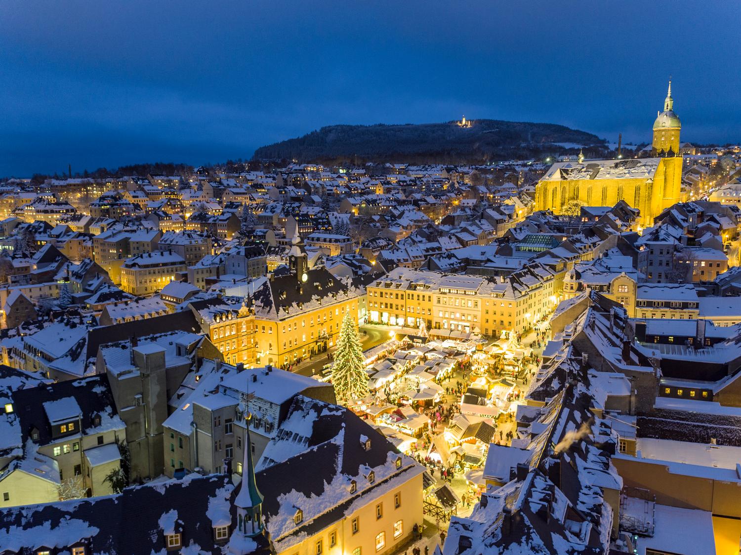 Luftbild<h5>Weihnachtsmarkt Annaberg-Buchholz</h5>