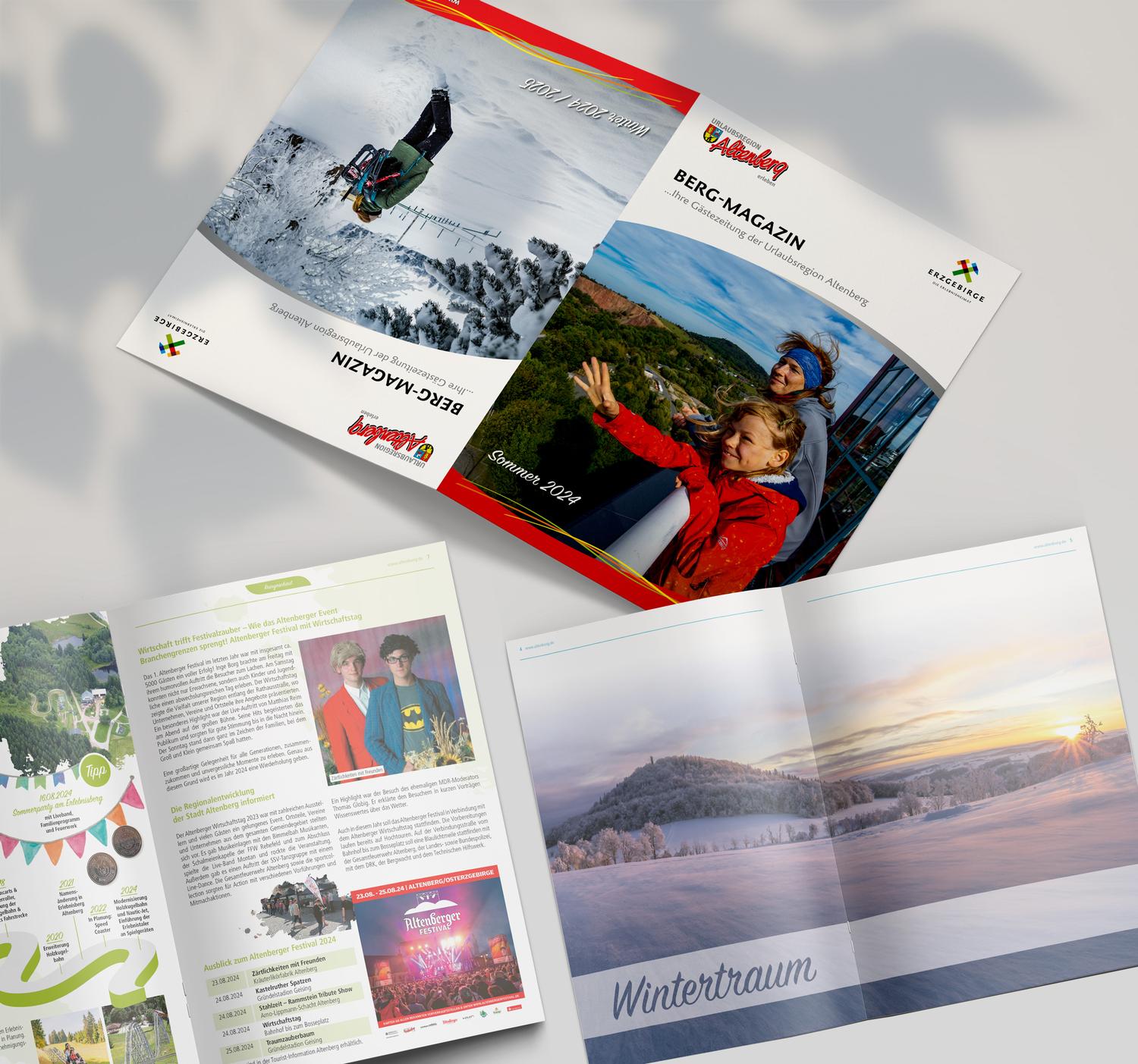 Urlaubsregion Altenberg<h5>Gästemagazin Stadt Altenberg Wendebroschüre Sommer/Winter</h5>